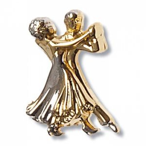 Brosch Dansande Par Metall Diamant